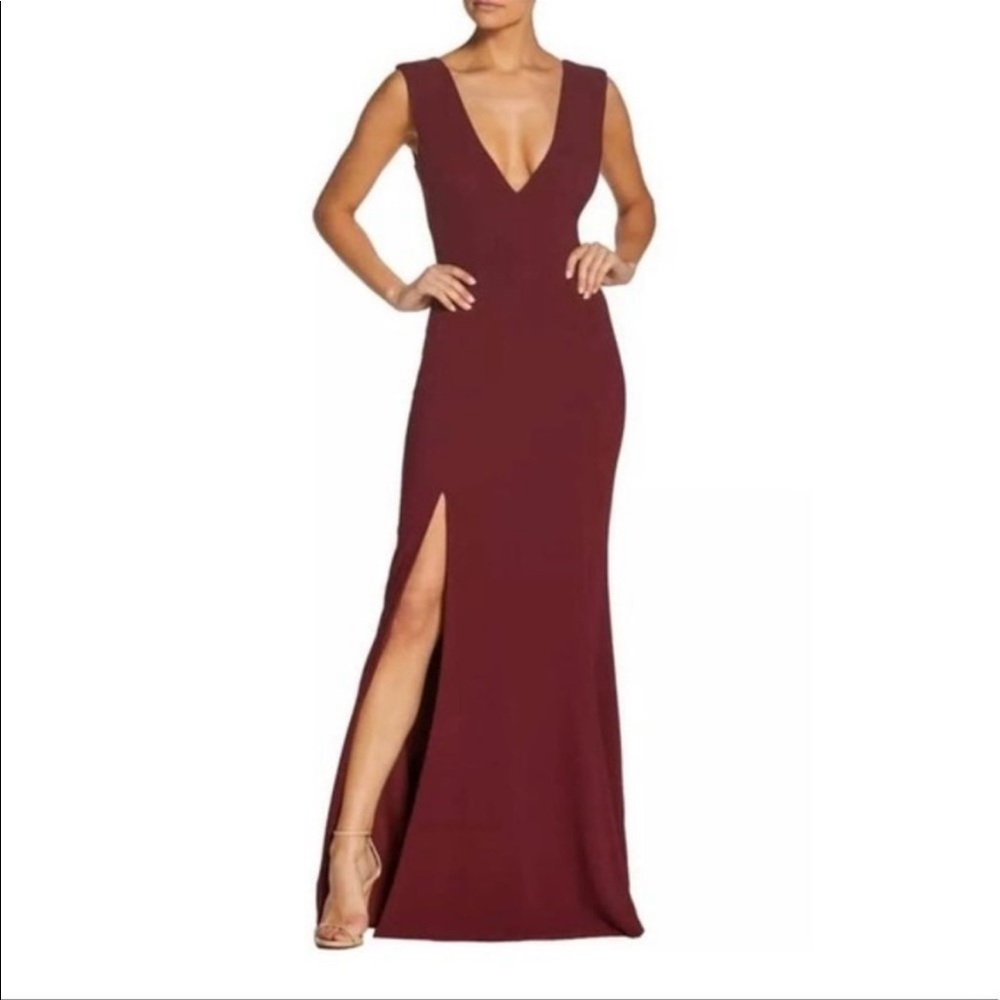 Dress The Population burgundy gown